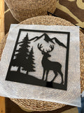 Mountain Buck Scene Metal Wall Art