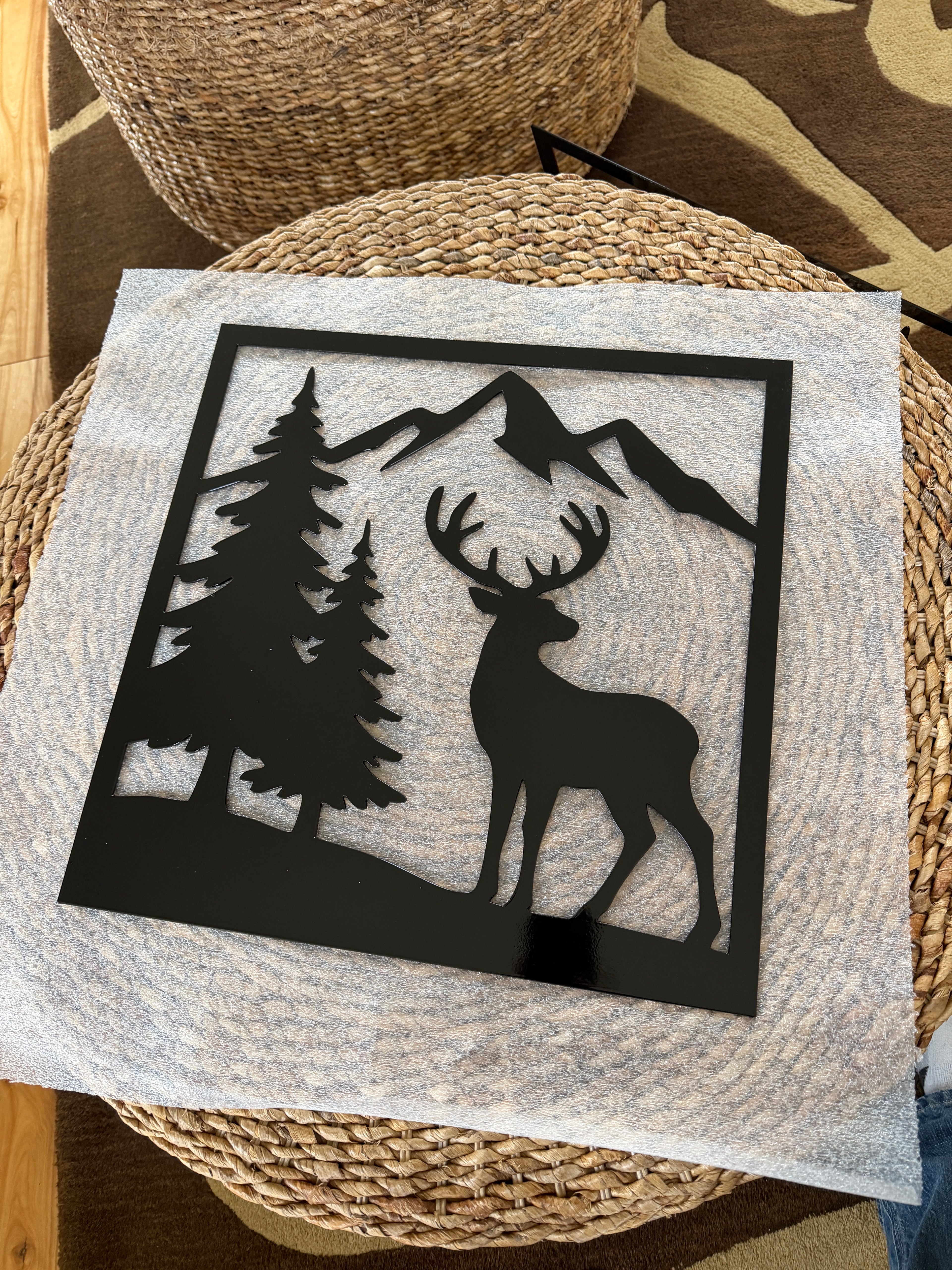Mountain Buck Scene Metal Wall Art