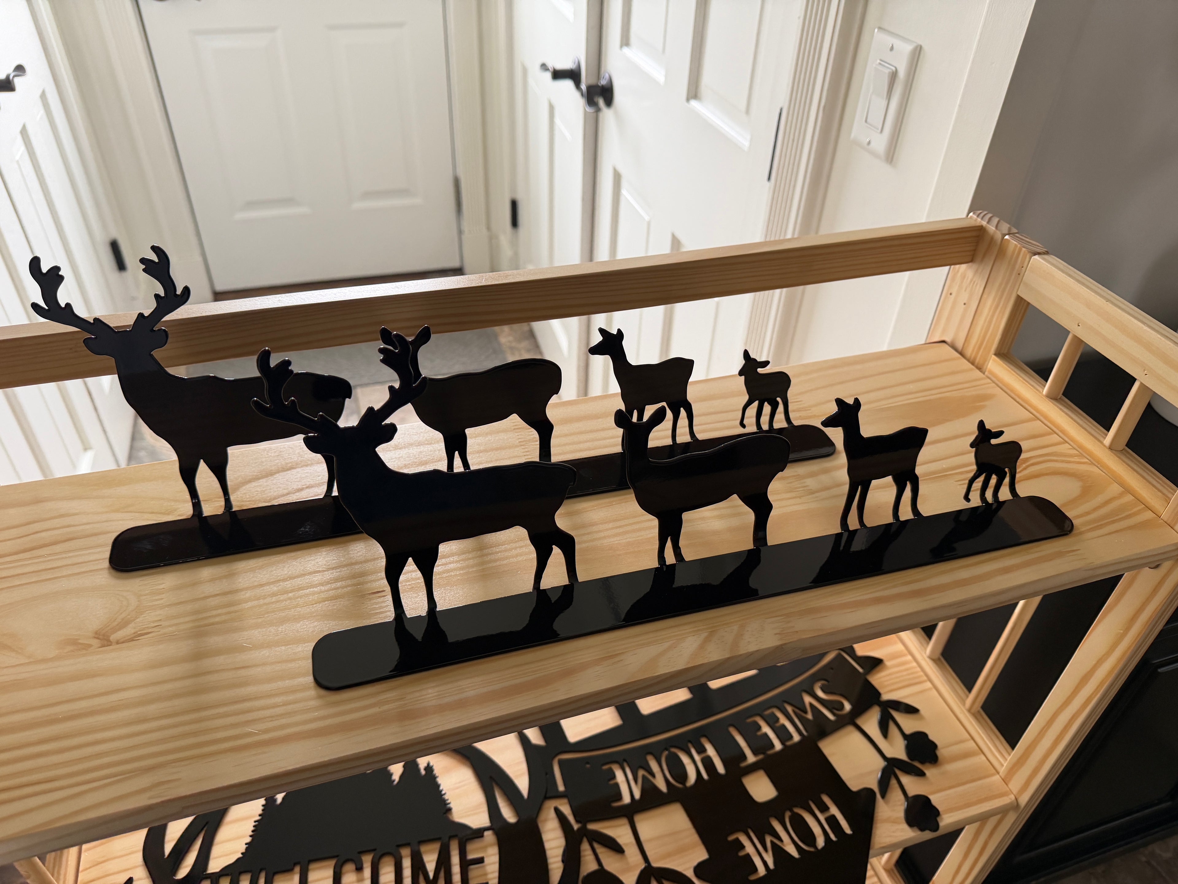 Standing Deer Family Metal Display