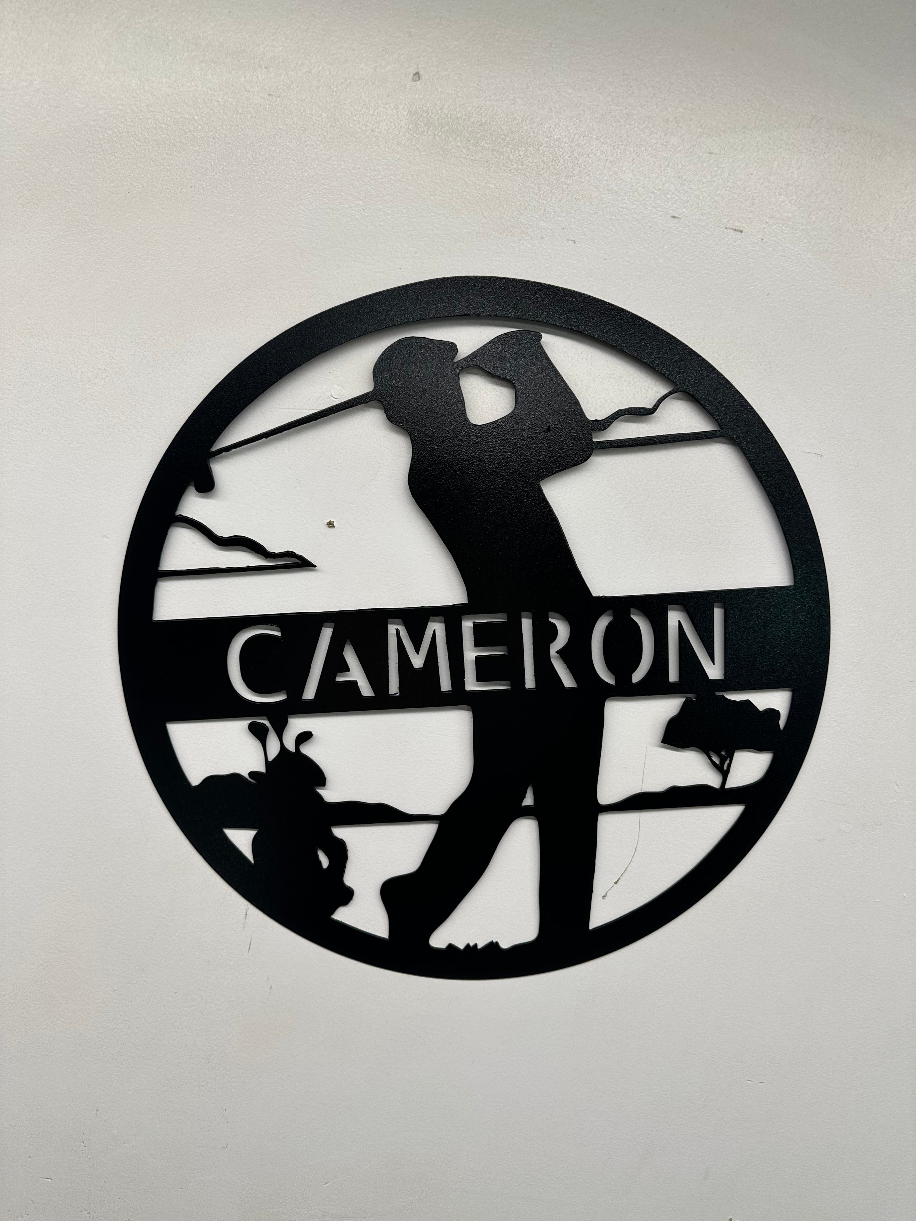 Custom Golf Name Sign