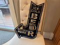 Ice Cold Beer Arrow Metal Sign