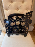 Merry Christmas Gnome Truck Metal Sign