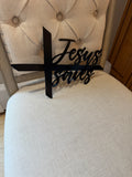 Jesus Saves Cross Metal Sign